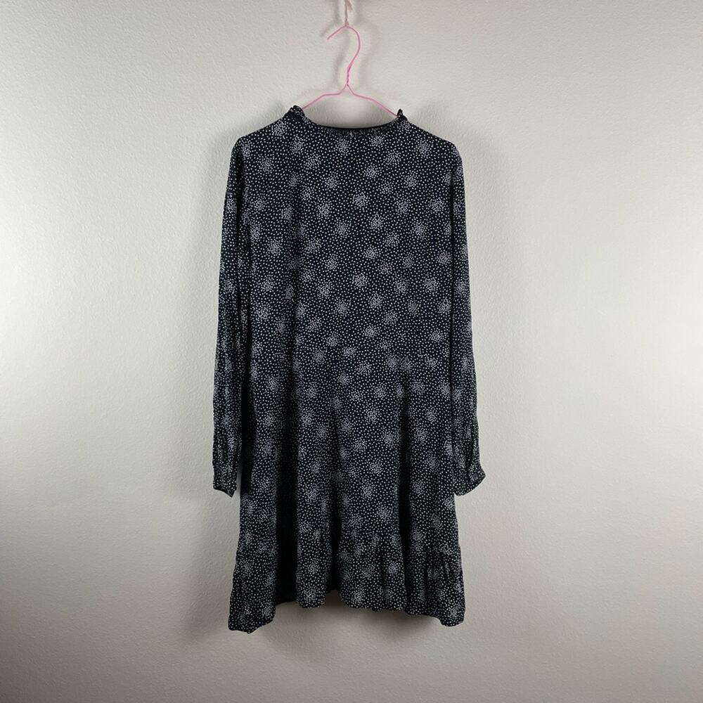 LOFT floral split neck ruffle hem polka dot mini dress - Picture 4 of 7